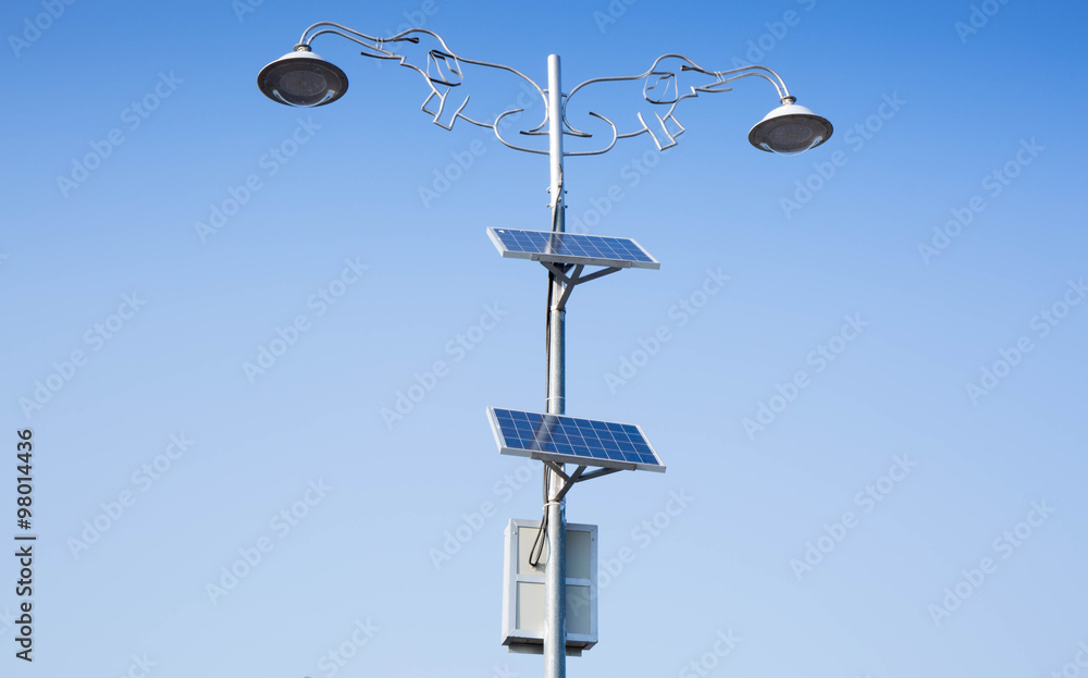 solar-power cell on street light solar-power cell on street light