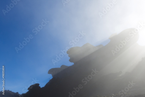 Surreal view on the top of Mount Roraima with great light effect
