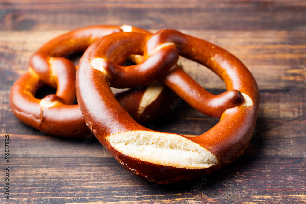 Freshly baked soft pretzel from Germany Freshly baked soft pretzel from Germany