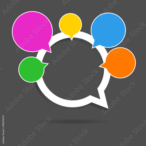 speech bubble emty pointer five color