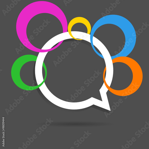 peech bubble pointer emty circle five color