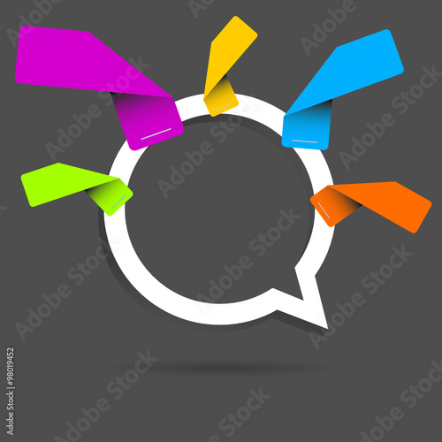 speech bubble pointer emty sticker five color