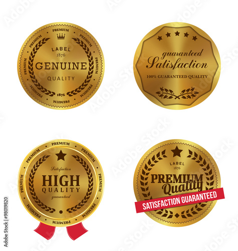 Gold label shopping vector