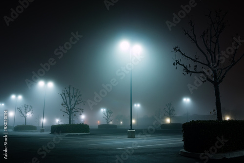 foggy night parking lot - 1 