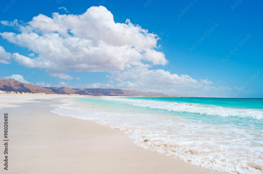 L'area protetta della spiaggia di Aomak, isola di Socotra, Yemen, dune di sabbia, fuga romantica, luna di miele
