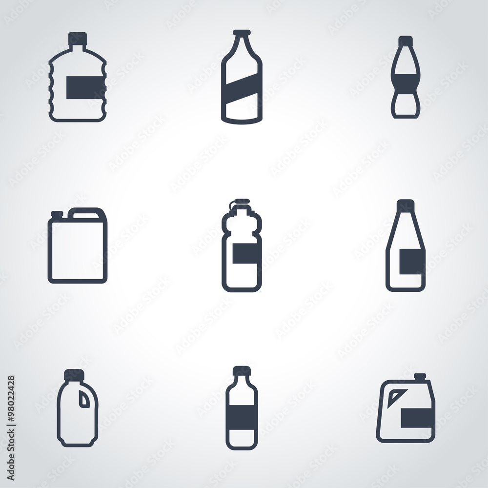 Vector black bottles icon set. Bottles Icon Object, Bottles Icon Picture, Bottles Icon Image - stock vector Vector black bottles icon set. Bottles Icon Object, Bottles Icon Picture, Bottles Icon Image - stock vector