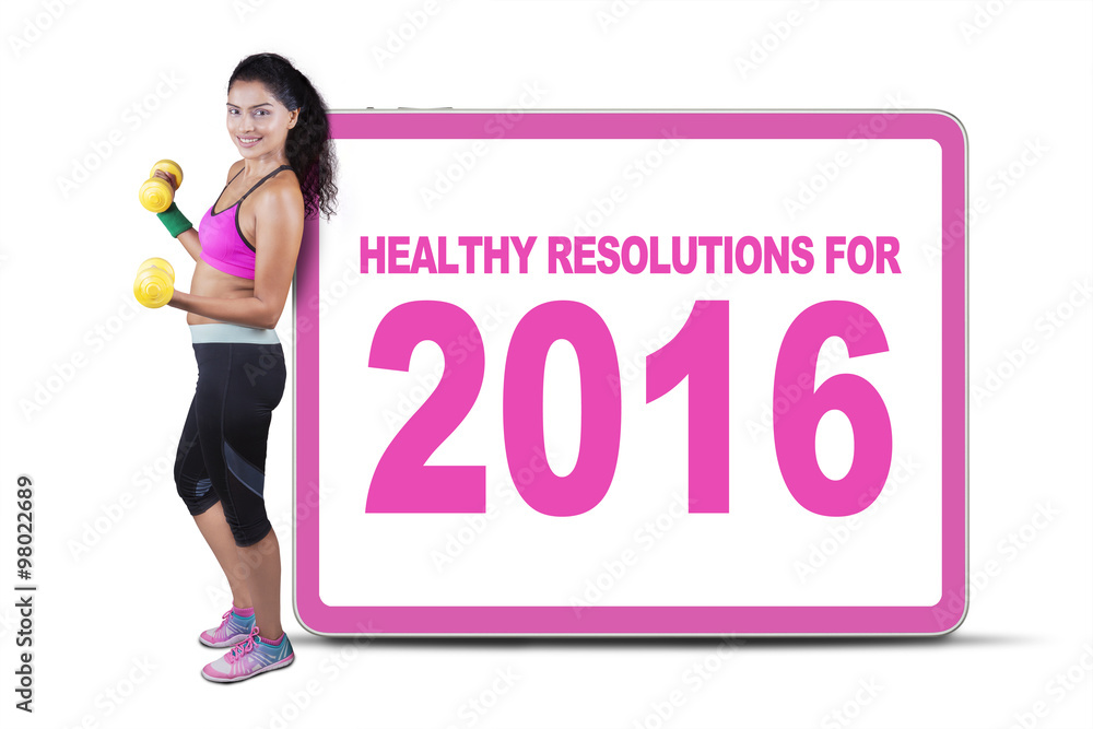 Obraz premium Healthy woman with resolution for 2016