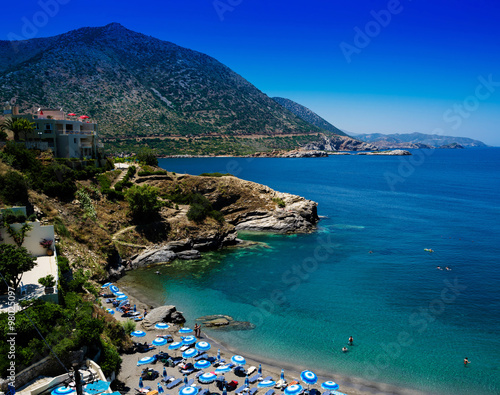 Horizontal Greece Crete beach vivid landscape