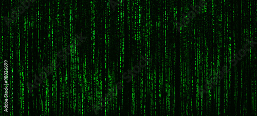 Horizontal vivid matrix neo cyberpunk hacker terminal abstractio
