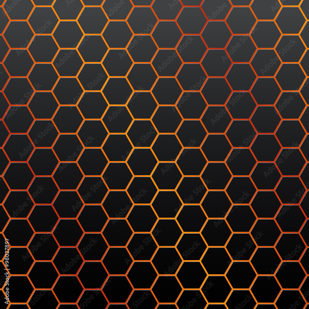 Black and Yellow background of hexagonal mosaic. Black and Yellow background of hexagonal mosaic.