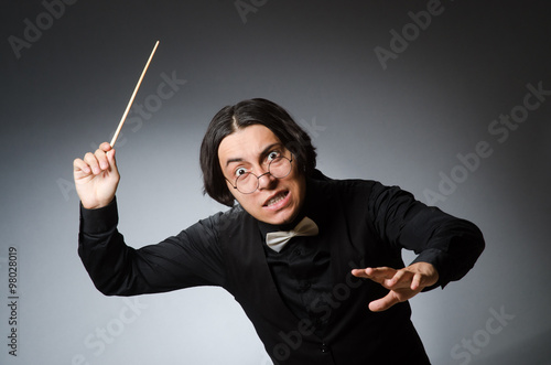 Funny conductor in musical concept