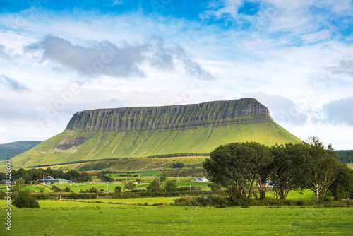 Sky over the mountain Benbulbin in Sligo, Ireland photo