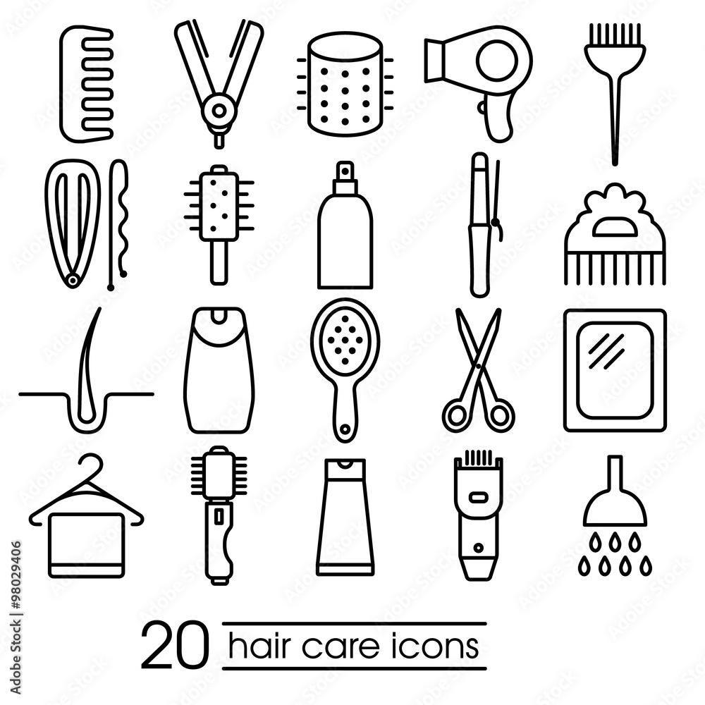 hair care icons hair care icons