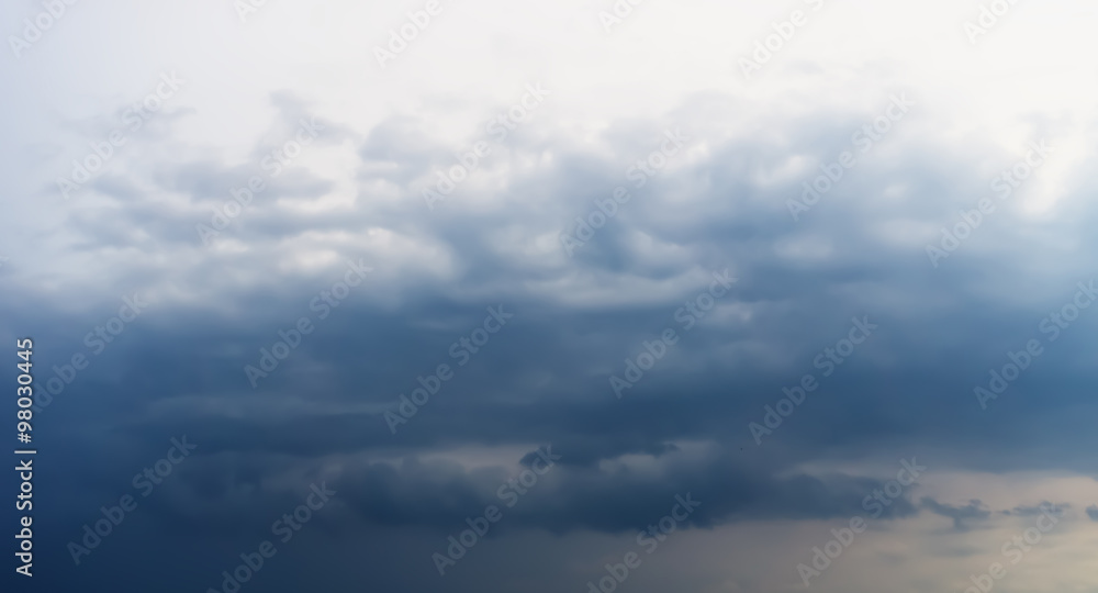 Horizontal dramatic cloudscape background backdrop