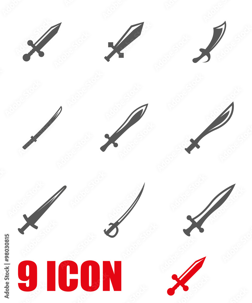 Vector grey sword icon set. Sword Icon Object, Sword Icon Picture, Sword Icon Image - stock vector Vector grey sword icon set. Sword Icon Object, Sword Icon Picture, Sword Icon Image - stock vector