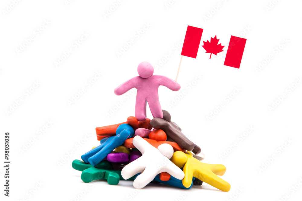 Plasticine man with the Canadian flag Plasticine man with the Canadian flag