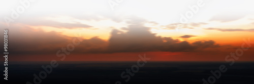 Horizontal vivid orange gold motion abstraction horizon sunset w © spacedrone808