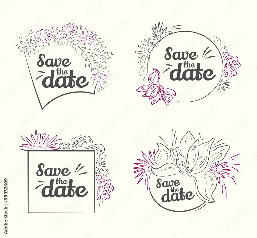 set of vector Save The Date set of vector Save The Date