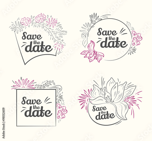 set of vector Save The Date