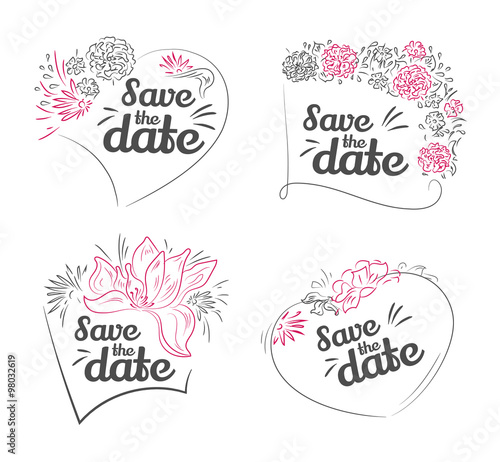 set of vector Save The Date