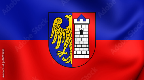 Flag of Gliwice City, Poland.