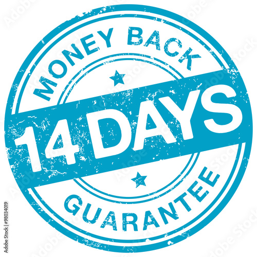 14 days money back guarantee stamp photo