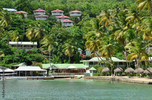 the picturesque island of Saint Lucia in West indies photo