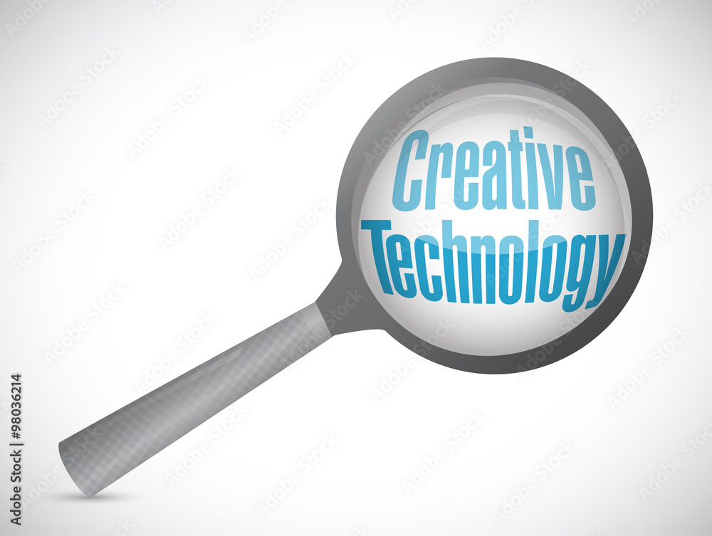creative technology magnify glass sign concept creative technology magnify glass sign concept
