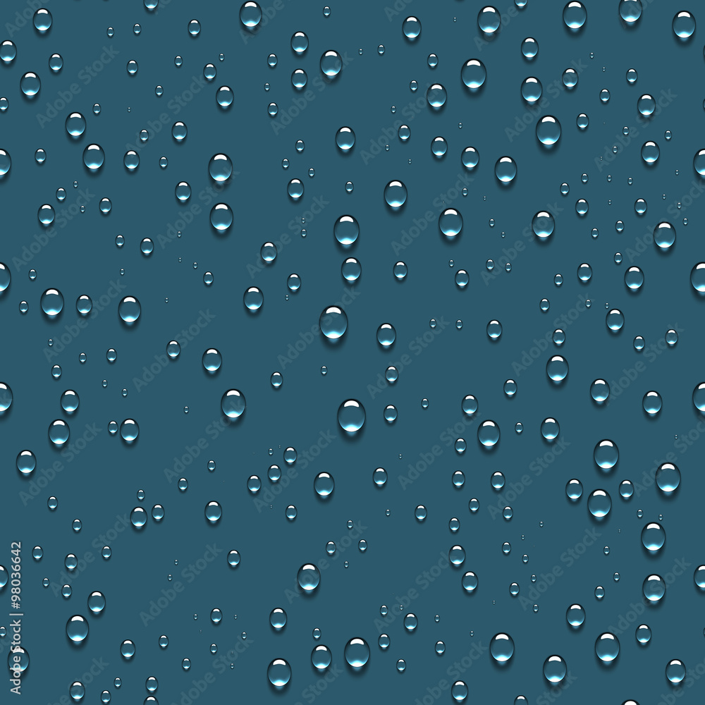 Water Transparent Drops Seamless Pattern 
