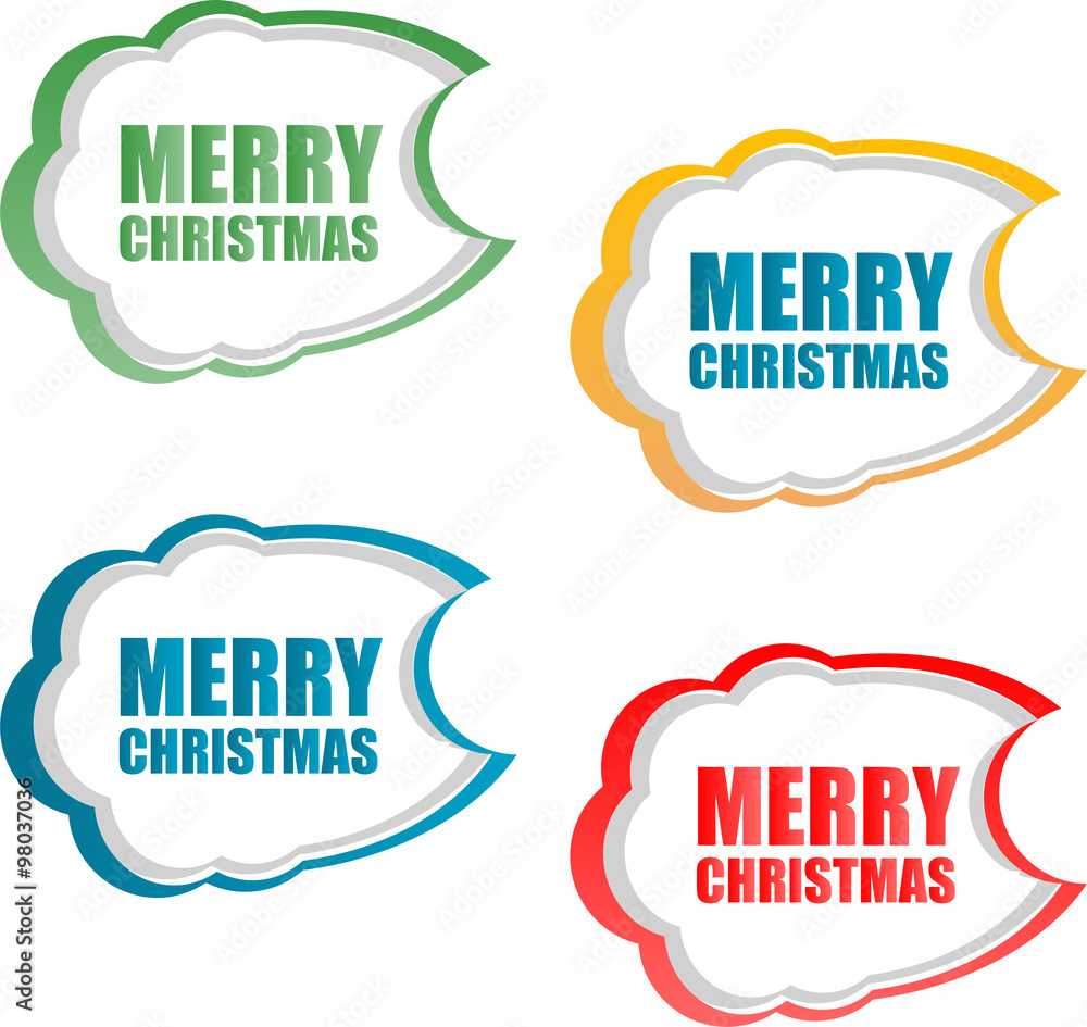 Obraz premium Vector Merry Christmas stickers set isolated on white