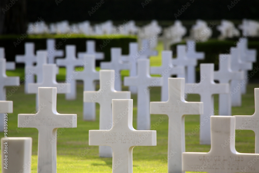 NETTUNO - April 06: Tombs, American war cemetery of the American NETTUNO - April 06: Tombs, American war cemetery of the American