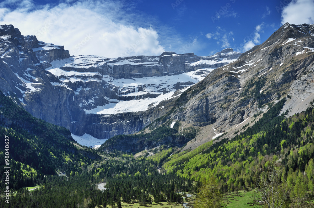 Spring view of the cirque of Gavarnie