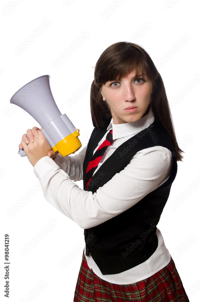 Funny nerd student isolated on white Funny nerd student isolated on white