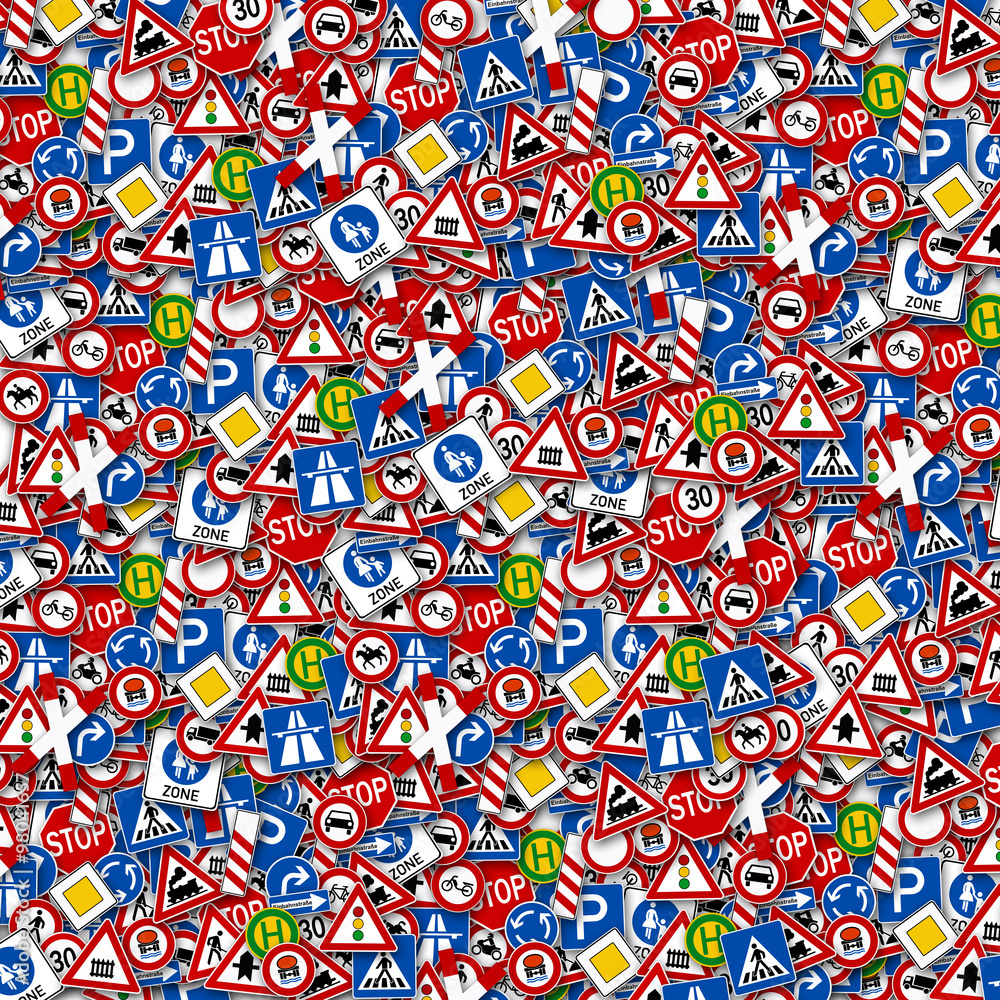 background of many road signs background of many road signs