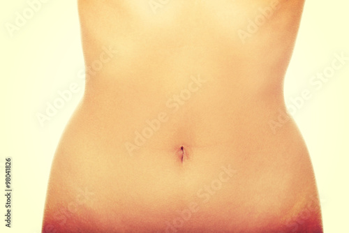 Woman s slim belly.
