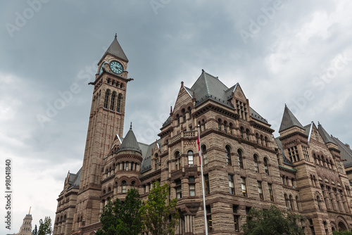 Old City Hall of Toronto against a cloudy sky