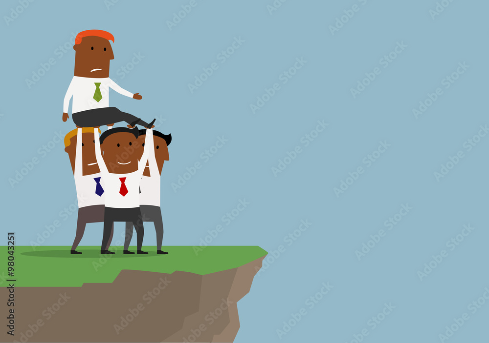 Business team throwing off competitor or boss Business team throwing off competitor or boss