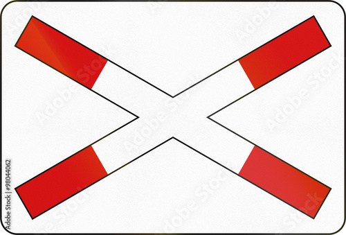 Obraz na plátně Slovenian road warning sign - Crossbuck for single track level crossing