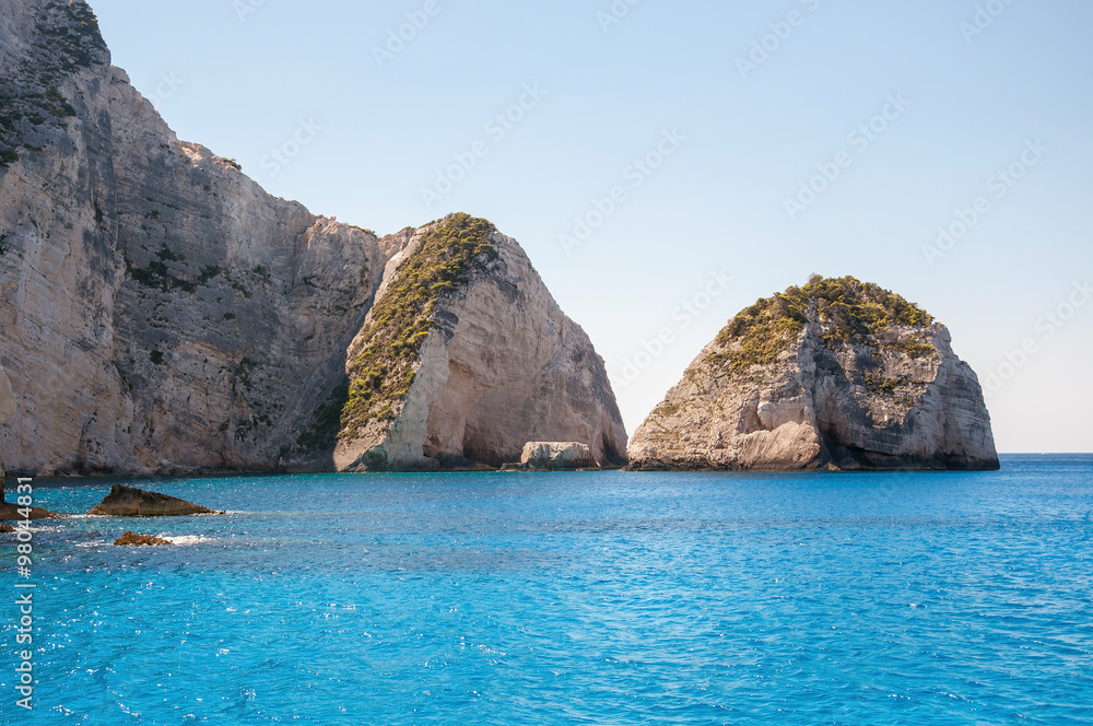 Fototapeta premium Beautiful cliff coast of Zakynthos Island