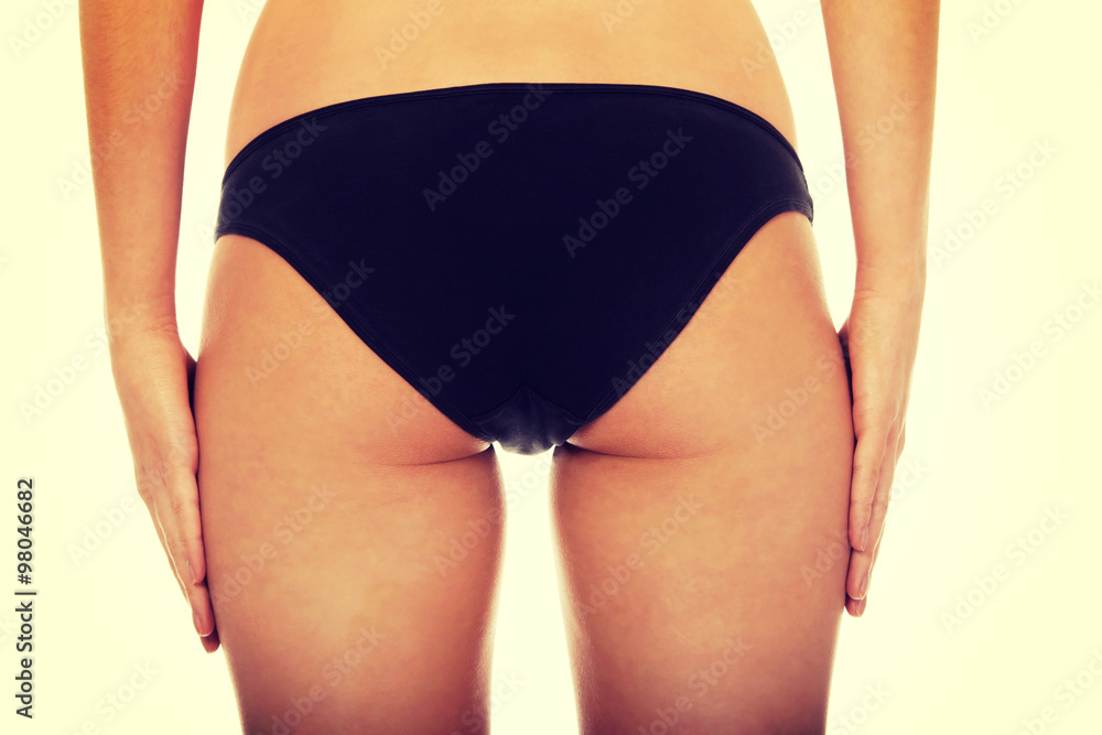 Woman's back in underwear. Woman's back in underwear.