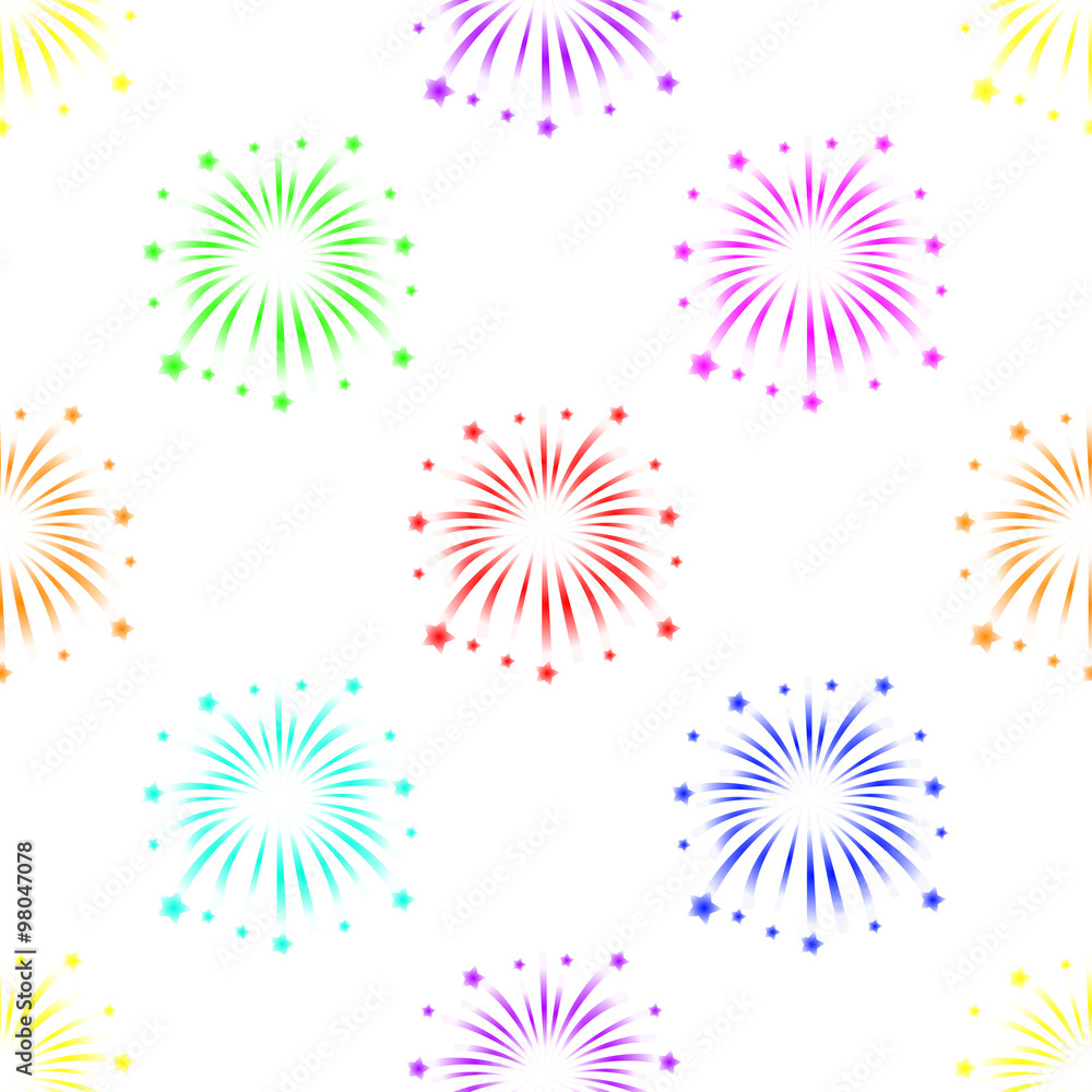 seamless pattern with fireworks