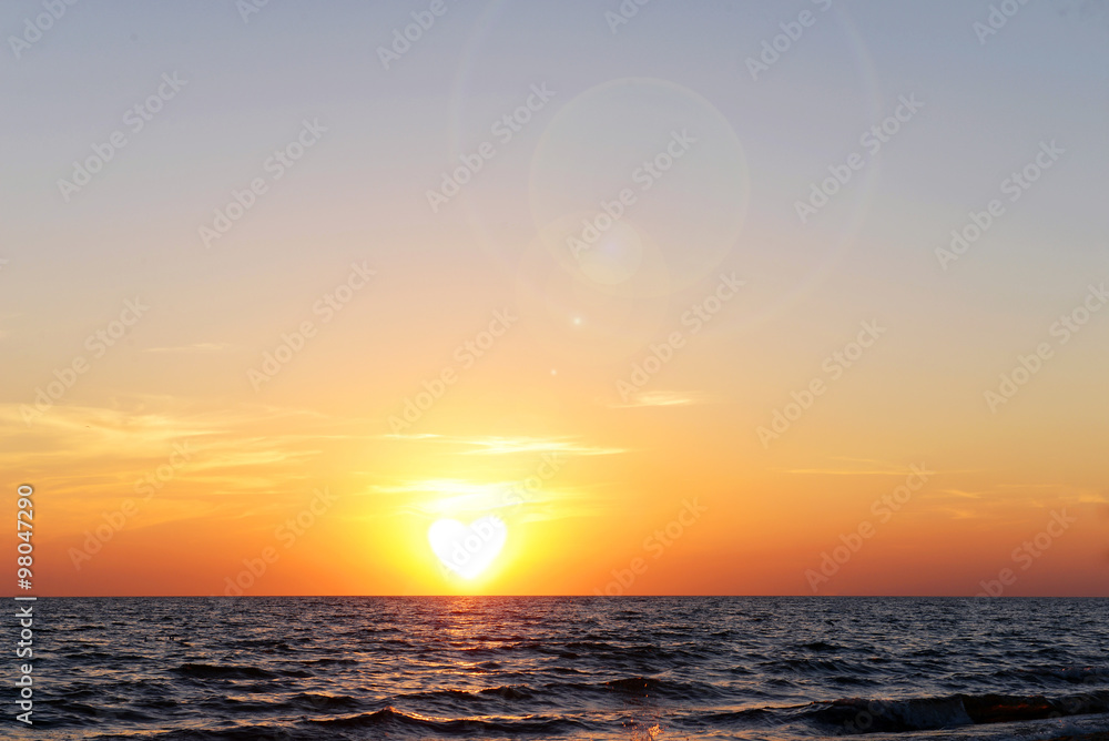 Sunset on the summer beach