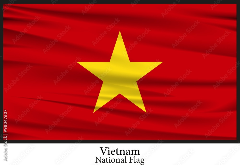 National flag of Vietnam flag isolated on black National flag of Vietnam flag isolated on black