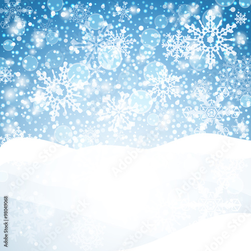 Winter background with snow. Christmas snow banner. Vector © whilerests