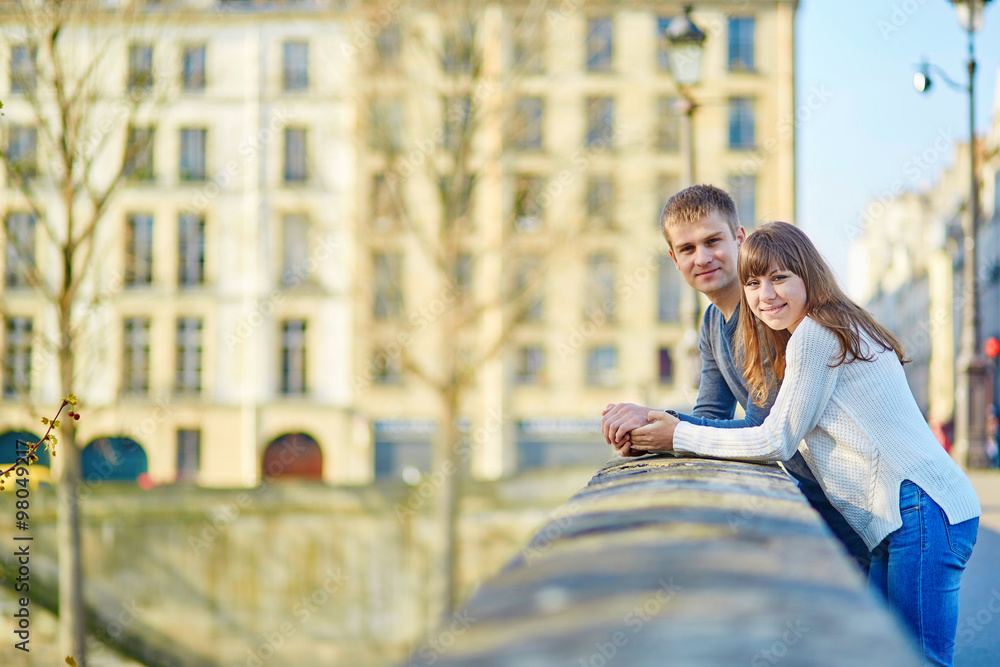 Young romantic couple in Paris