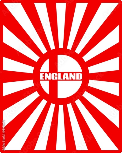 England flag on sun rays backdrop