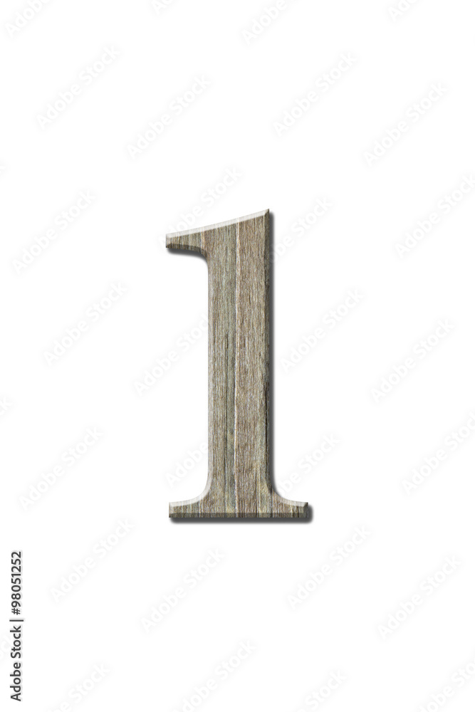 Wooden number isolated on white. Clipping path. Wooden number isolated on white. Clipping path.
