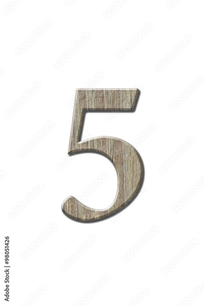 Wooden number isolated on white. Clipping path. Wooden number isolated on white. Clipping path.