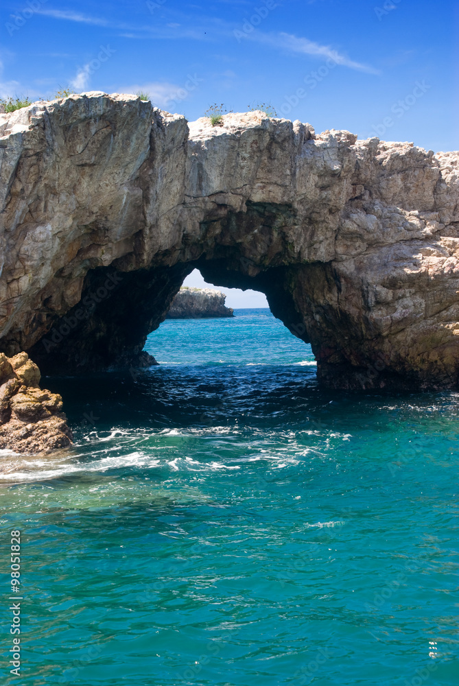 Natural Arch (bridge), Isla Marieta off Coast of Puerto Vallarta, Mexico

