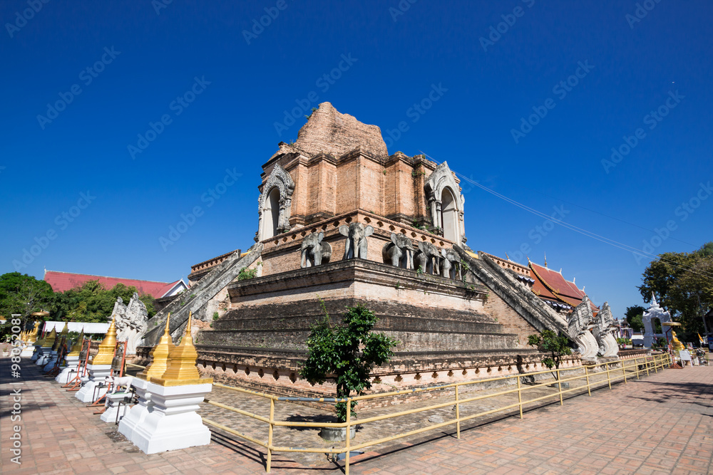 Ancient Pagoda build from brick at Wat Chedi Luang in Chiang Mai Thailand
Ancient Pagoda build from brick at Wat Chedi Luang in Chiang Mai Thailand